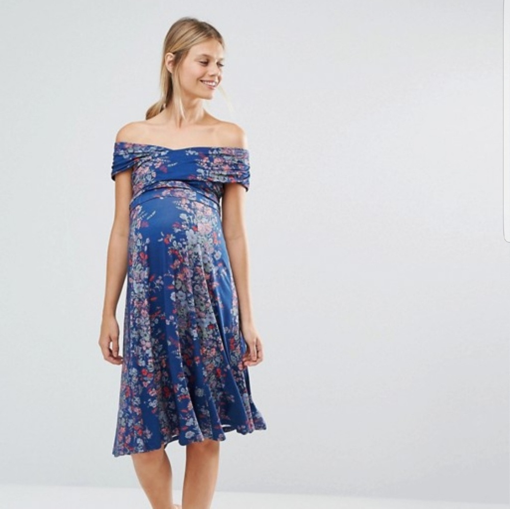 Asos maternity off the shoulder dress